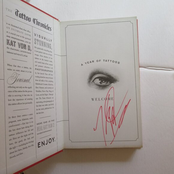 Autographed, Kat Von D, The Tattoo Chronicals, Book, Art, Collectable, Red - Picture 3 of 11